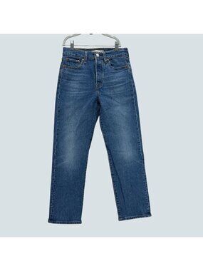 Levis Premium Wedgie Straight High-Waisted Jeans Button Fly Womens Denim Size 26